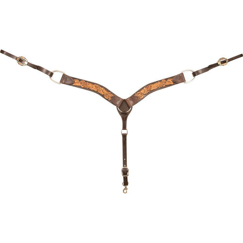 Cashel 2 Two-Toned Floral Tooled Leather Breast Collar