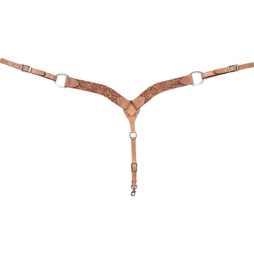 Cashel 2.25 Antiqued Leaf Tooled Leather Breast Collar