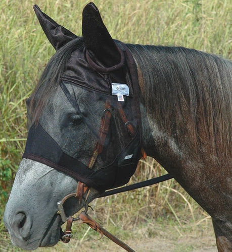 Cashel Quiet Ride Fly Mask with Ears for Horses, Lightweight Riding Protection