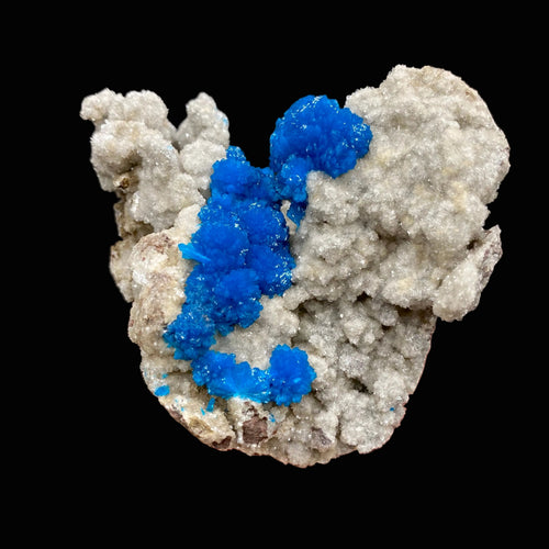 Rare Deep Blue Cavansite on Heulandite Matrix – Premium Indian Zeolite Collector Specimen from Pune # DK187