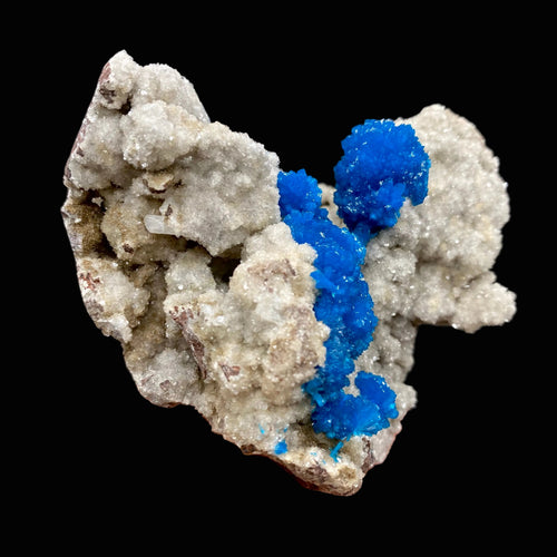 Rare Deep Blue Cavansite on Heulandite Matrix – Premium Indian Zeolite Collector Specimen from Pune # DK187