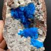 Rare Deep Blue Cavansite in Geode on Heulandite Matrix | Pune, India Collector Mineral Specimen # DK186