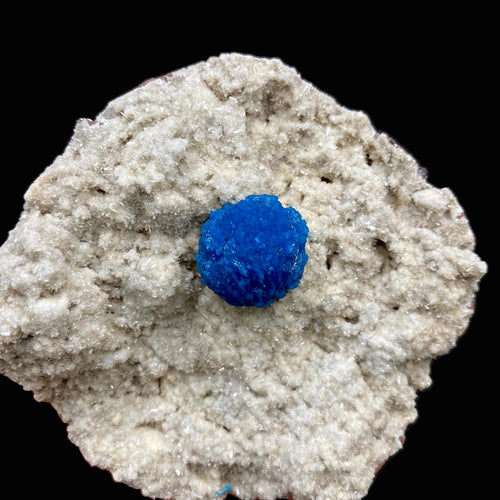 Cavansite Deep Blue on Heulandite Matrix Natural Mineral Specimen # DK183
