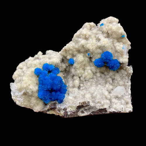 Rare Deep Blue Cavansite Crystal Cluster on Stilbite & Heulandite Matrix | Pune, India Zeolite Specimen DK163