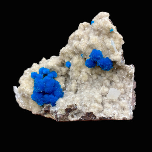 Rare Deep Blue Cavansite Crystal Cluster on Stilbite & Heulandite Matrix | Pune, India Zeolite Specimen DK163