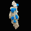 Rare Deep Blue Cavansite on Heulandite Matrix – Vertical Natural Mineral Specimen from India (5.5”) DK90