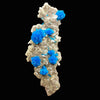Rare Deep Blue Cavansite on Heulandite Matrix – Vertical Natural Mineral Specimen from India (5.5”) DK90