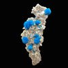 Rare Deep Blue Cavansite on Heulandite Matrix – Vertical Natural Mineral Specimen from India (5.5”) DK90