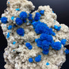 Massive Electric Blue Cavansite on Heulandite – Rare Indian Zeolite Collector Specimen (7 Inch, 4.5 LB) DK93