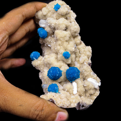 Cavansite on Heulandite (Rare Find) Natural Mineral Specimen # B 6909 (usa)