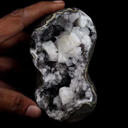 Chabazite Pesudeo Crystals inside Chalcedony Vug Natural Mineral Specimen  # B 4661