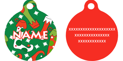Christmas Stockings HD Dog ID Tag