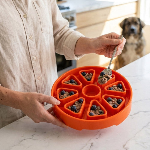 Citrus Softie eTray Shallow Slow Feeder Dog Bowl |  USA Made