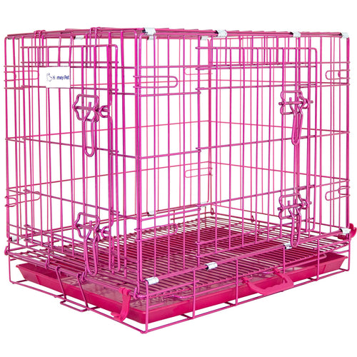 24-42 Collapsible Pink Dog Crate RED24-42