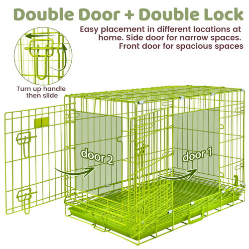 30 Collapsible Green Dog Crate GRN30