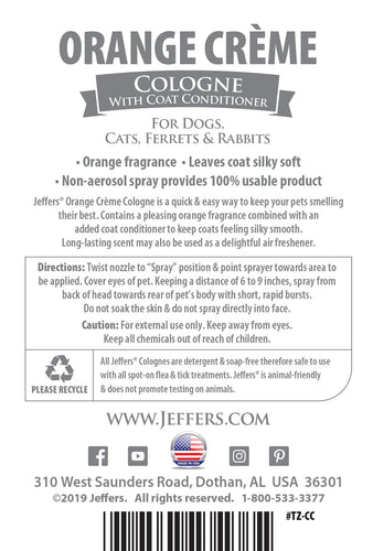 Jeffers Pet Colognes with Coat Conditioner, 16 oz Spray