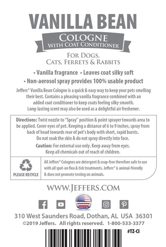 Jeffers Pet Colognes with Coat Conditioner, 16 oz Spray