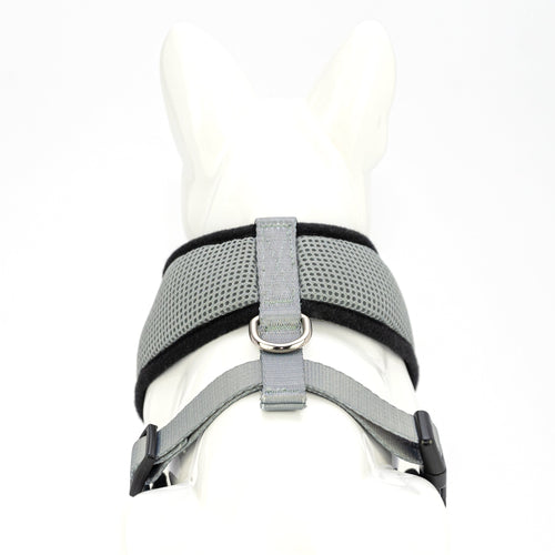 EcoBark Gray Dog Harness - Over-the-Head Dog Soft Mesh Vest Halter for Small to Medium Dogs and Puppies