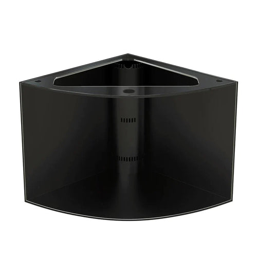 90g Corner 1/4 Cylinder Reef-Ready Aquarium Set in Arctic White Flush Wood Furniture