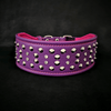 Crystal 2.8 inch wide soft leather collar