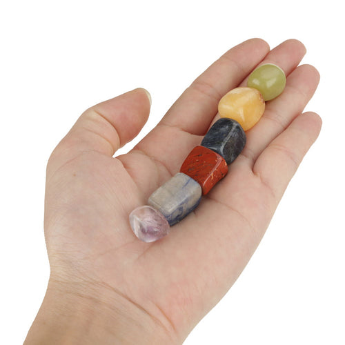Tumbled Gemstones Polished Square Gemstone 1lb Mixed Chakra Natural Crystal Quartz Rock Lucky Healing Stones