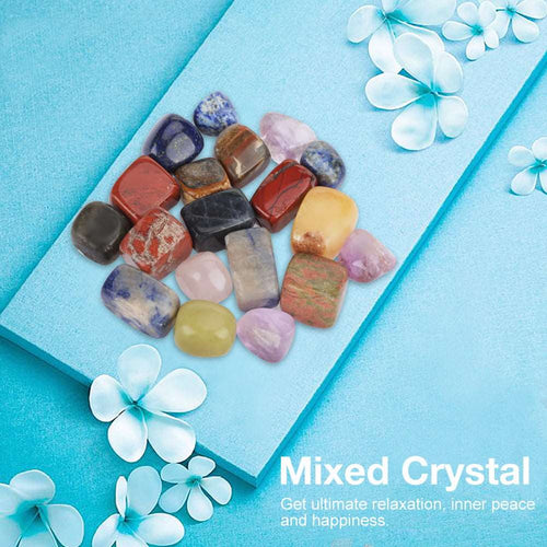 Tumbled Gemstones Polished Square Gemstone 1lb Mixed Chakra Natural Crystal Quartz Rock Lucky Healing Stones