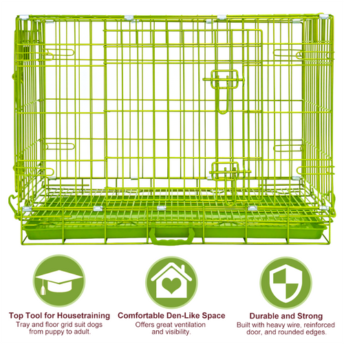 30 Collapsible Green Dog Crate GRN30
