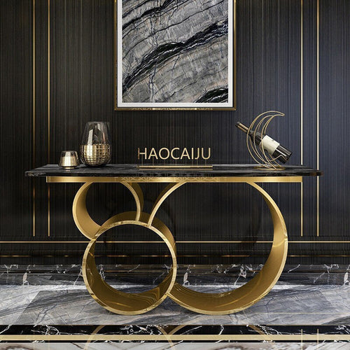 Postmodern Marble Porch Table Living Room Creative Rock Plate Partition Table Case