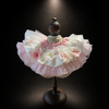 Pink White Floral Satin Lace Pet Bib Collar
