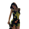 European And American Style Golden Girl Same Style Printing Dress