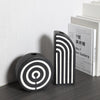 Black And White Striped Ceramic Dried Flower Vase Decorative Art Ornaments