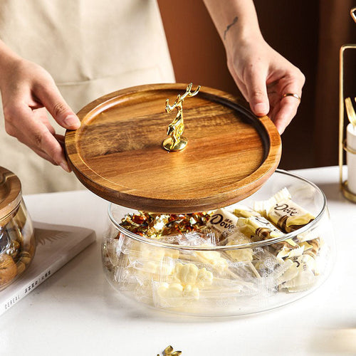 Glass Fruit Pot Coffee Table Snack Storage Box