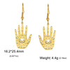 Retro Exaggerated Personalized Hip Hop Palm Hollow Eye Earrings