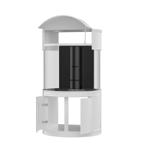 90 Gallon Glass 3/4 Cylinder Round Aquarium With Stand and Canopy in Golden Oak