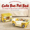 Cartoon Bus 2-in-1 Pet House Bed