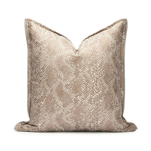 Natural Style Coffee Color Splicing Pu Leather Sofa Pillow