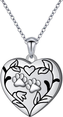 Always in My Heart Paw Print Necklace – Pet Memorial Gift