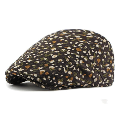 Personalized Ethnic Style Floral Beret Women's British Retro Corduroy