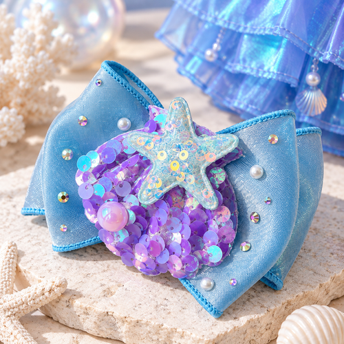 Handmade Mermaid Pet Dress with Matching Hair Bow