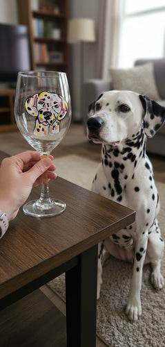 Wine Glass - Dalmatian Stemmed - 13oz