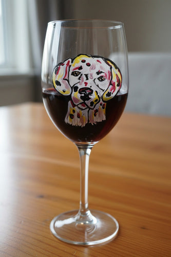 Wine Glass - Dalmatian Stemmed - 13oz