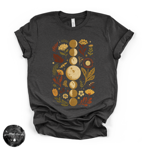 Fall Moon Phases Tee | Celestial Autumn Graphic T-Shirt