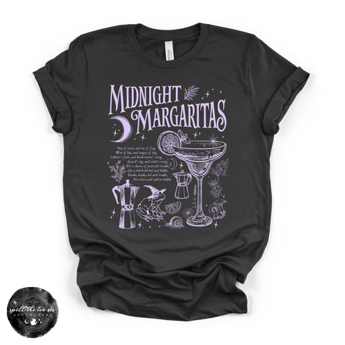 Midnight Margaritas Spell Tee | Witchy Cocktail Graphic T-Shirt