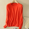 Winter Cashmere Jumper Slim Fit Plus Size Solid Color Round Neck for Women
