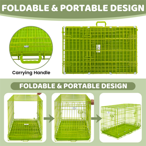 30 Collapsible Green Dog Crate GRN30