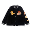 Plus Size Baseball Uniform Polyester Loose Jacket