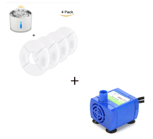 Automatic Pet Water Fountain | LED Light | Filtered | Quiet Pump | Cats & Small Dogs