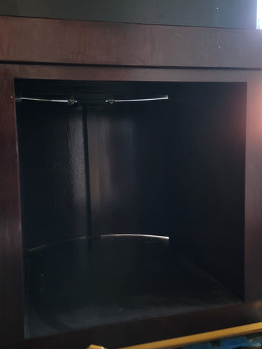 Display Model 133g 3/4 Cylinder Round Glass Reef-Ready Aquarium + Sump in Rose Cherry Furniture