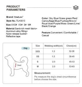 TrueLove TLH3013 Mesh Dog Harness - Camouflage