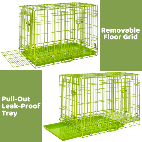 30 Collapsible Green Dog Crate GRN30